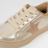 Girls' Holographic Sparkle Star Sneaker - Gold