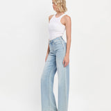 Alexa High Rise Full Length Wide Leg Jeans