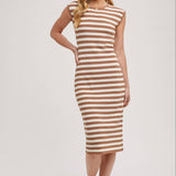 Striped Contrast Tank Midi Dress