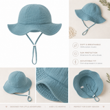 Muslin Baby Bucket Hat: Multiple Colors