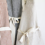 Ruffle Pin Stripe Apron: Green