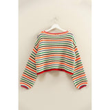 Multi Color Stripe Oversized Sweater