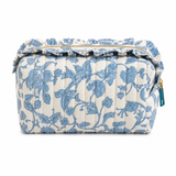 French Toile Ruffle Cosmetic Case: Multiple Colors