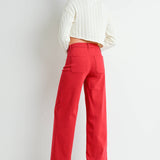 Isabella Wide Leg Jeans | Red