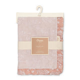 Violet Floral Muslin Baby Blanket with Ruffle Trim