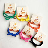 Thank You Gifts "Good Vibes" Boho Shoelace Elastic Hair Tie: Assorted