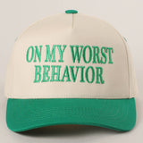 On My Worst Behavior Trucker Hat | Black
