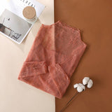 Floral Lace Sheer Mesh Layering see through Top