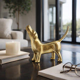 Gold Metal Howling Dog