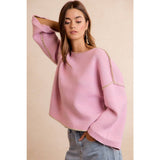 Stripe Contrast Binding and Reversible Sweater