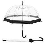 See-Thru-Bubble Wind-Resistant Premium Clear Umbrella: Black