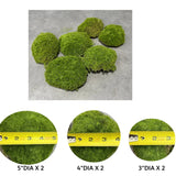 Pack of 6-Large Lifelike Mixed Sizes Artificial Moss Ball