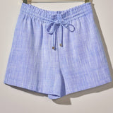 Textured Woven Drawstring Lounge Shorts | Blue