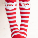 Jolly Santa Striped Knee Socks