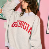Pre-Order eta 9/31 ‘GEORGIA & GA' Print Reversible Mockneck Sweatshirt