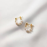 Dainty Pearl Hoop Earrings