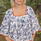 Alexa embroidery Square Neck Top