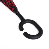 Inverted Gingham Checkered Umbrella: Red
