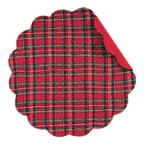 Christmas Red Plaid Round Placemat