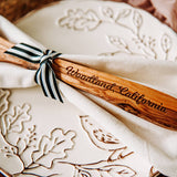 Newnan Georgia Olive Wood Serving Spoon & Towel Gift Set