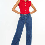 High Rise Wide Leg Drape Trousers