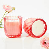Peony Blush 1 Wick Colored Glass Candle