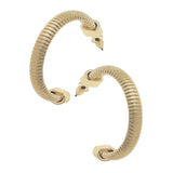 Constance Watchband Hoop Earrings: Satin Gold