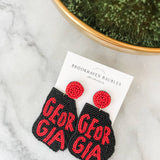 Georgia Red & Black state outline earrings 