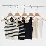 Striped Knit U-Neck Tank