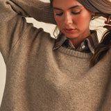 Long Sleeve Plaid Button Down Inner Layer Sweater