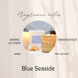 Blue Seaside 1 Wick Colored Glass Candle