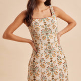 Tapestry Print Mini Dress: Vintage Floral