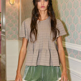 Ruffle Tiered Babydoll Textured Top