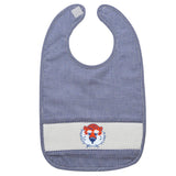 Auburn University Tigers Smocked Navy Gingham Bib