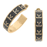 Briar Golf Club Enamel Hoop Earrings | Navy