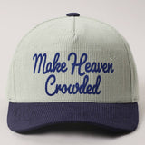 MAKE HEAVEN CROWDED Heat Press Corduroy Trucker Hat: Brown & Pink