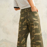 Camouflage Print Straight Leg Pants