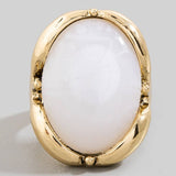 Oval Resin Vintage Style Open Band Ring