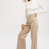 Essential Rib Turtle Neck Pullover | Cream