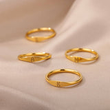 Dainty Gold Initial Letter Stacking Ring | Assortment