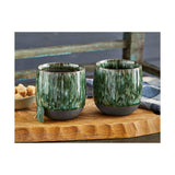 Stoneware Stemless Mug Green Christmas
