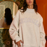 'GEORGIA' Embroidered Mock Neck Sweatshirt