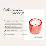 Peony Blush 1 Wick Colored Glass Candle
