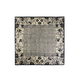 Floral Border Speckled Panel Square Scarf: Multiple Colors