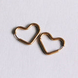 Large Heart Hoop Gold Earrings
