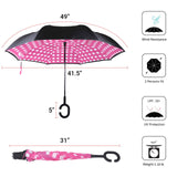 Pink Big Polka Dot Double Layer Inverted Umbrella