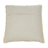 Cotton Embroidered Pillow w/ Pattern & Fringe