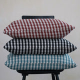 Woven Recycled Cotton Blend Lumbar Pillow Gingham