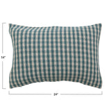 Woven Recycled Cotton Blend Lumbar Pillow Gingham