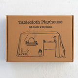 Cotton Chambray Printed Tablecloth/Children's Playhouse w/ Flap Door & Window Cut-Outs